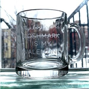 Handcrafted etched glass mug. Made by me